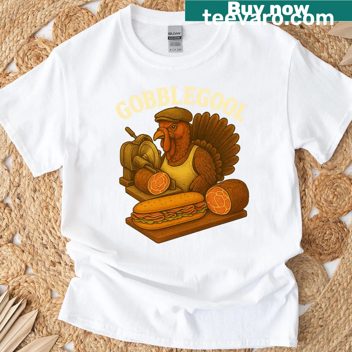 Typography design with 'Gobble Gool' phrase — on a men's t-shirt