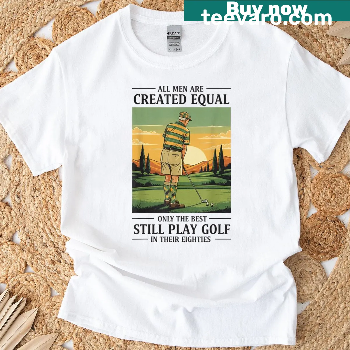 Funny retirement golf saying T-shirt for grandfathers — on a men's t-shirt