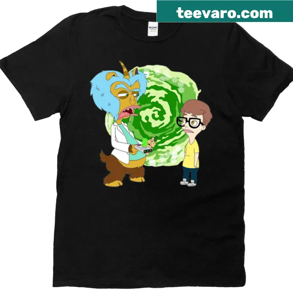 Cartoon t-shirt with funny science illustrations