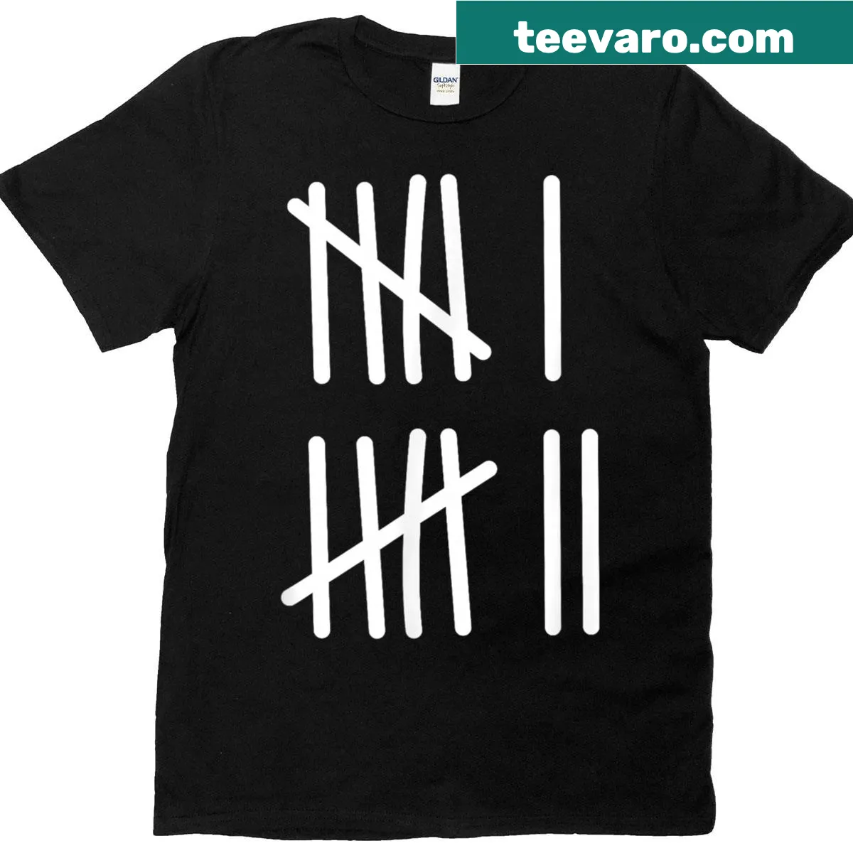 Kids t-shirt with funny tally marks and 6 7 meme design — on a men's t-shirt