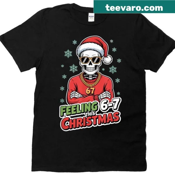 Skeleton in festive pose for a humorous Christmas design