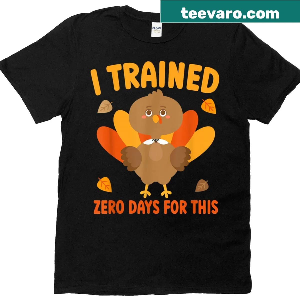 Funny Thanksgiving shirt with the phrase I Trained Zero Days For This Turkey — on a men's t-shirt