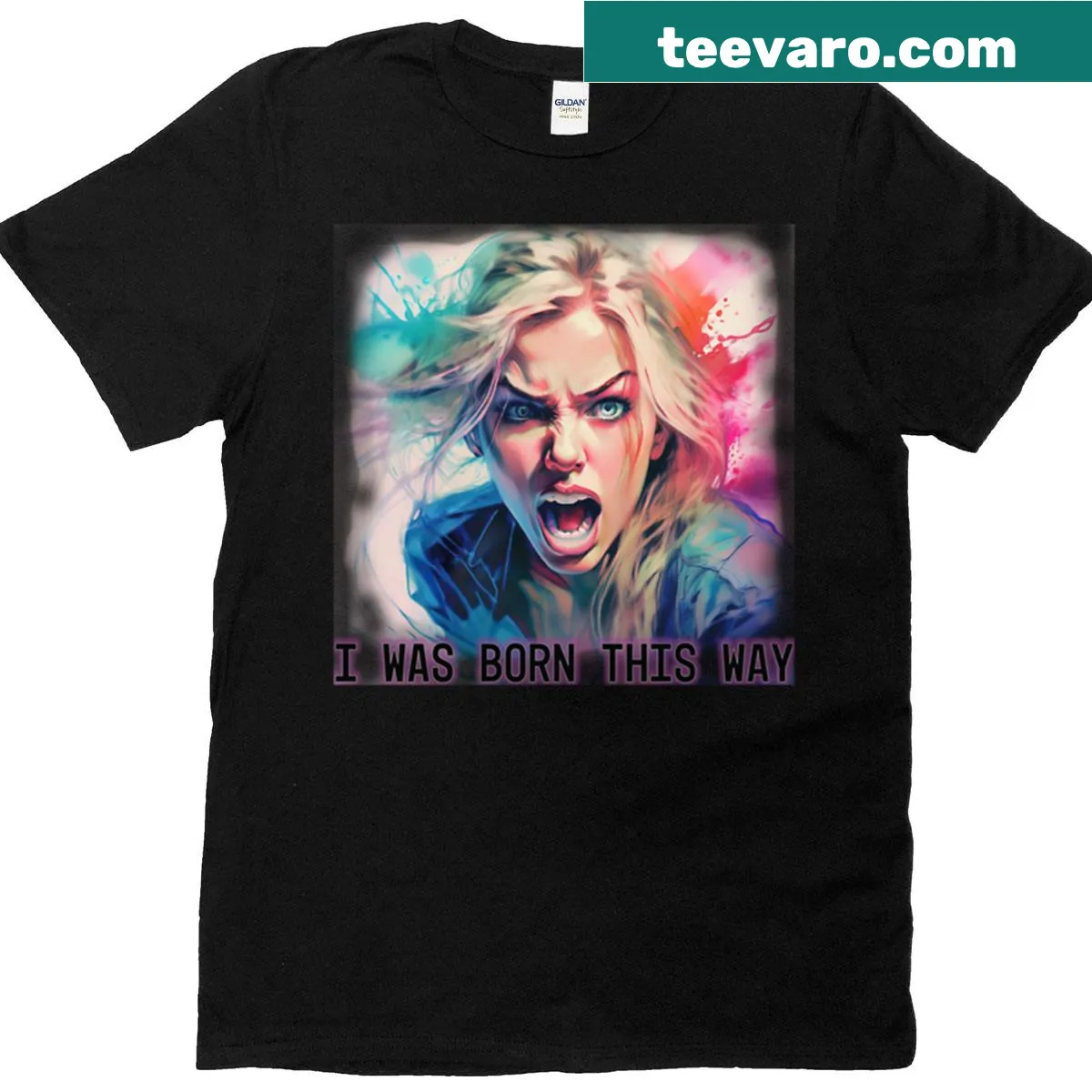 T-shirt with the phrase 'I Was Born This Way' — on a men's t-shirt
