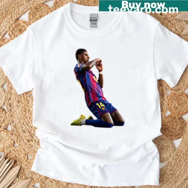 Marcus Rashford T-shirt featuring bold typography for FC Barcelona fans