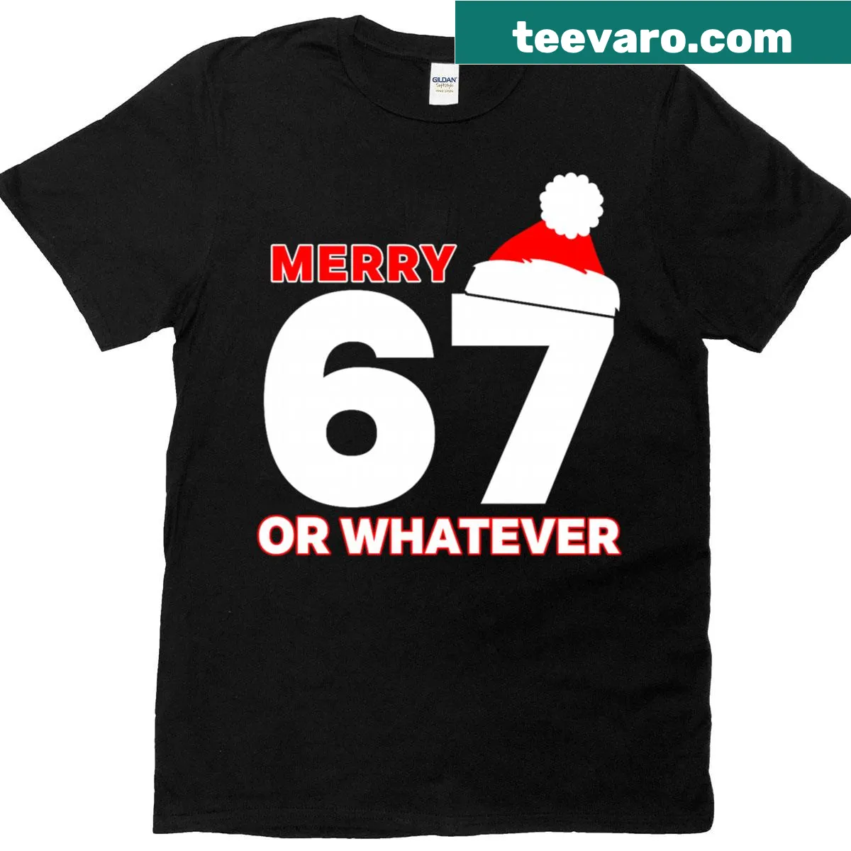 Typography T-shirt with 'Merry 67' design — on a men's t-shirt