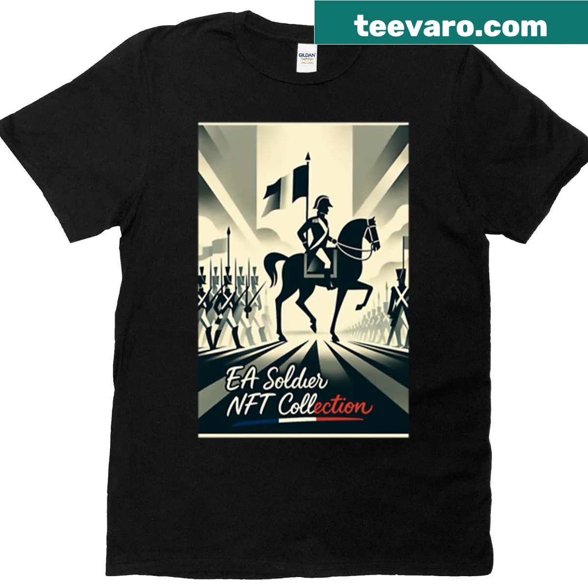 Illustration of Napoleon Bonaparte on a unique NFT-inspired t-shirt — on a men's t-shirt