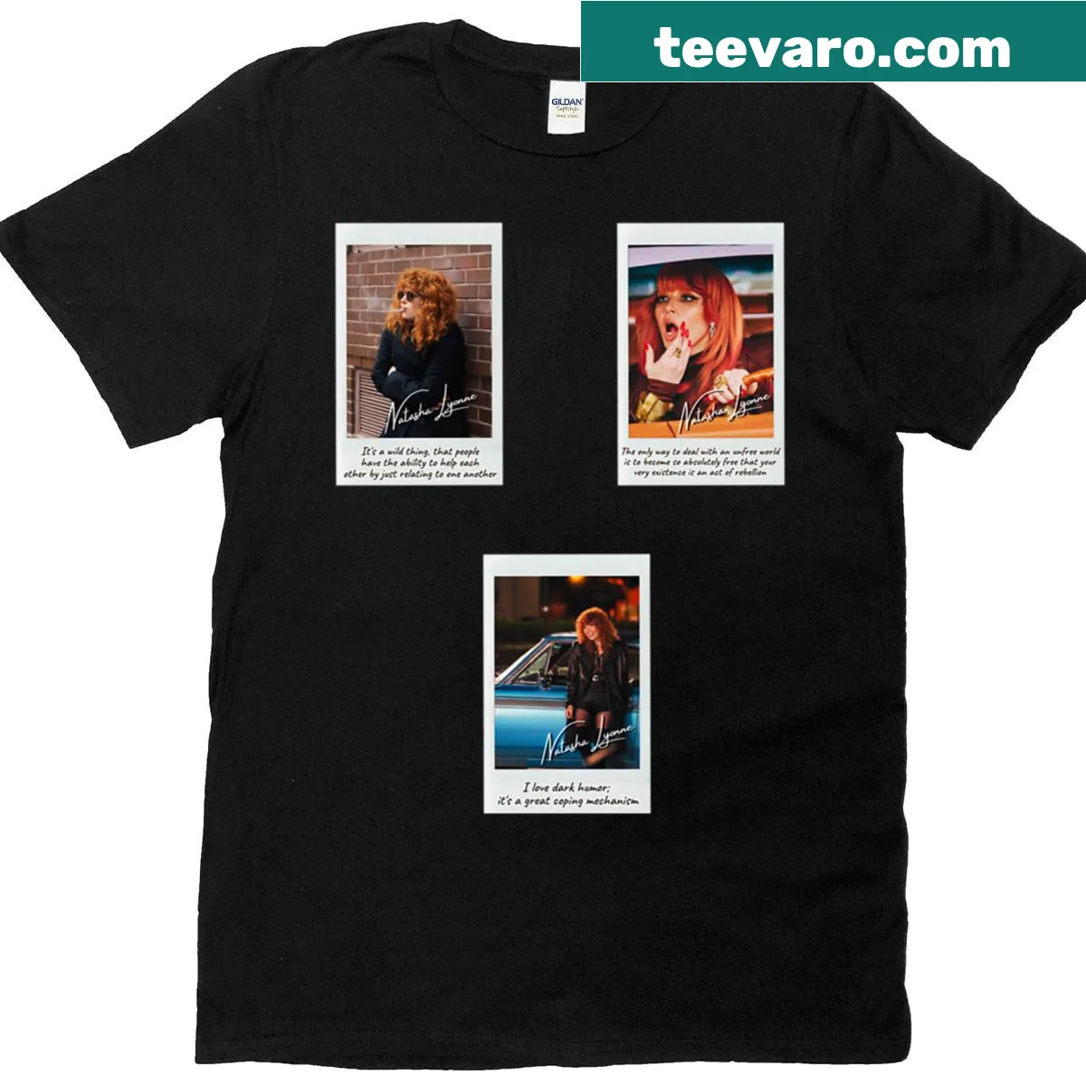 T-shirt featuring a fun sticker set design inspired by Natasha Lyonne — on a men's t-shirt
