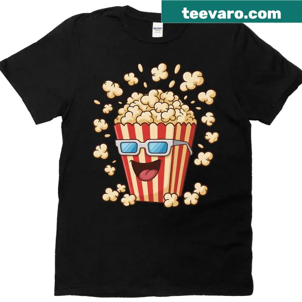 Charming T-shirt with a popcorn design for movie lovers