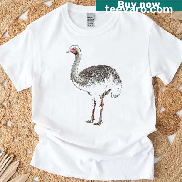 Illustration of an ostrich on a premium T-shirt