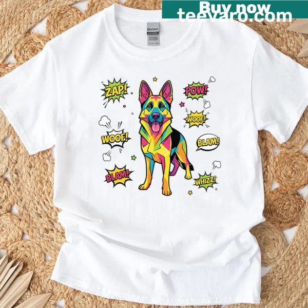 Pop art style t-shirt featuring a creative design by Pastor Alemn