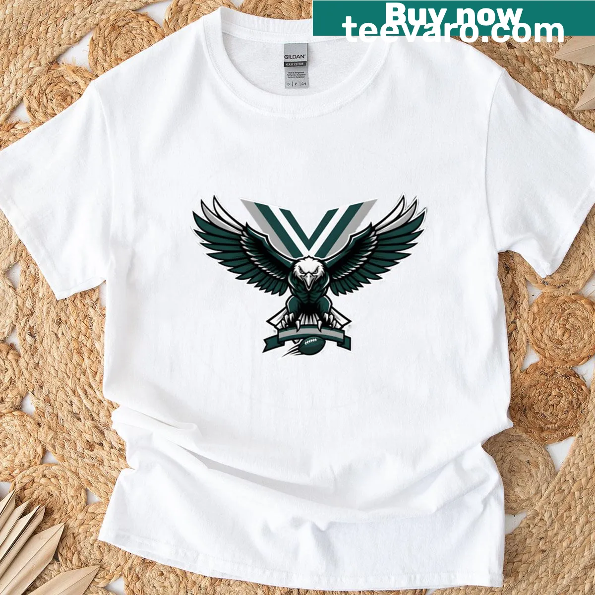 Badge-style T-shirt representing Philly's pride — on a men's t-shirt