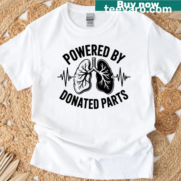 Typography t-shirt promoting organ donation and lung transplants