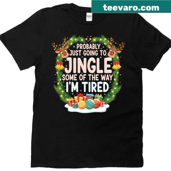 Whimsical holiday T-shirt with a playful jingle phrase