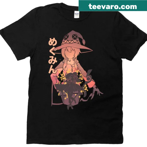 Cartoon design of Megumin from anime with playful expression