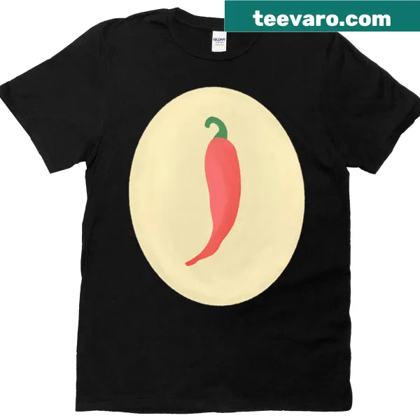 Fun t-shirt with red pepper pattern design