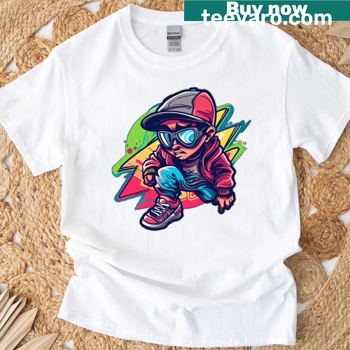 Retro street dancer graphic celebrating urban dance culture — on a men's t-shirt