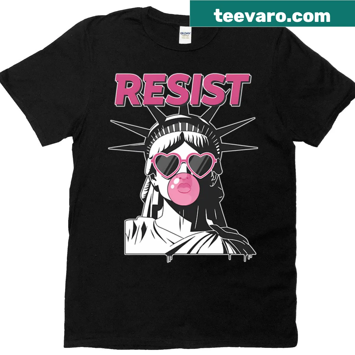 Sassy Statue of Liberty graphic T-shirt with protest message. — on a men's t-shirt