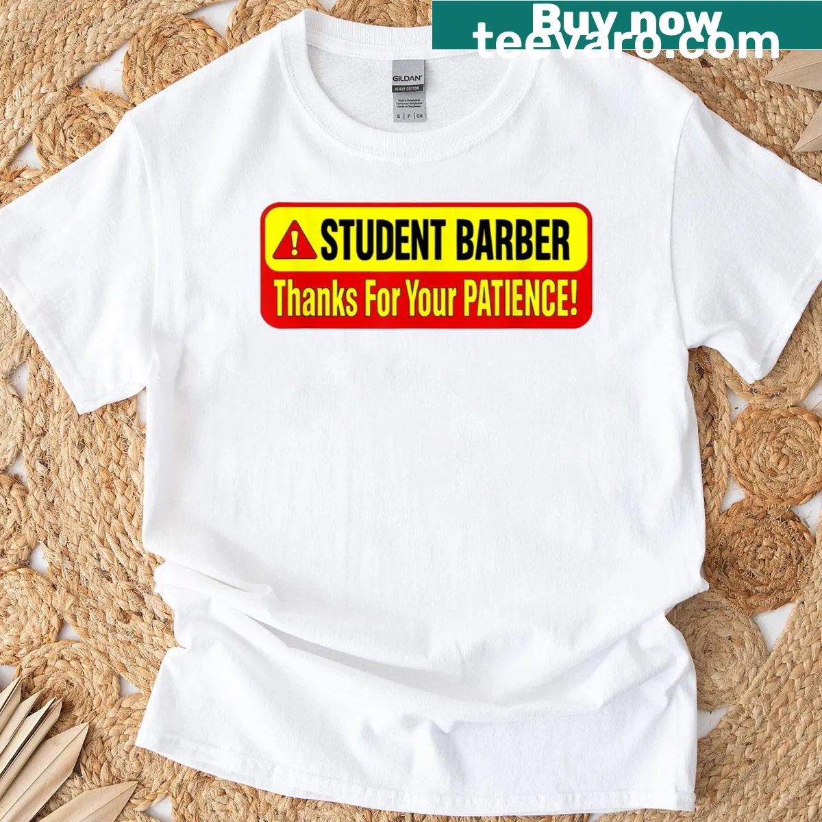 Typography shirt with 'Thanks For Your Patience' for student barbers — on a men's t-shirt