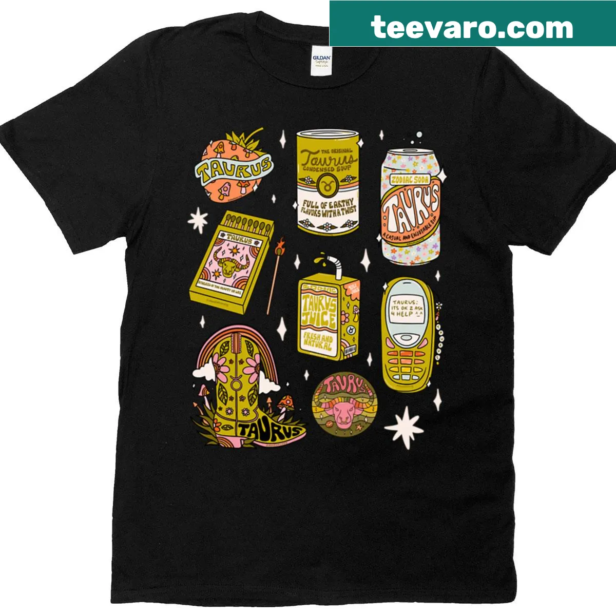 Bold Taurus tattoo-inspired design T-shirt — on a men's t-shirt