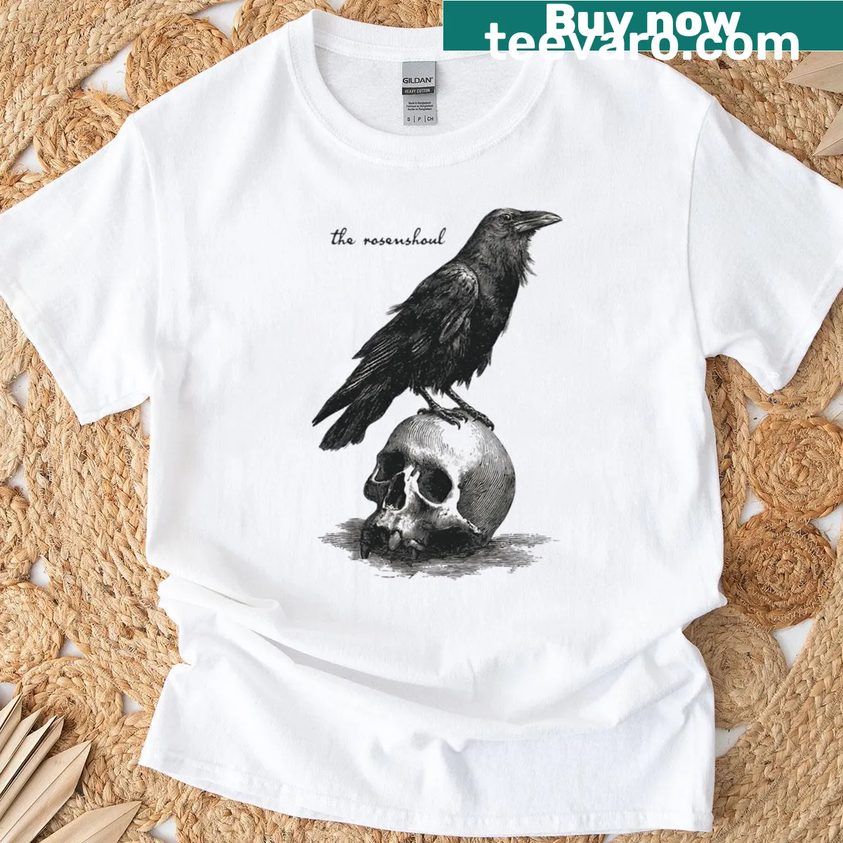 T-shirt featuring a mysterious design with the words 'Darkly I Listen.' — on a men's t-shirt