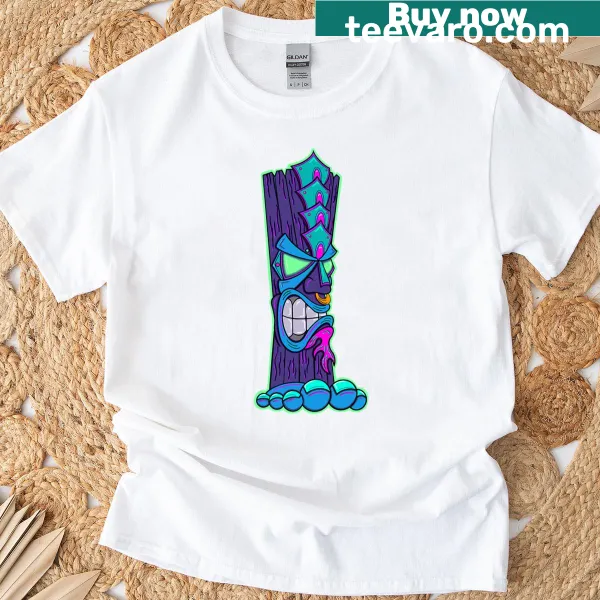 Tiki-themed graphic on a fun t-shirt