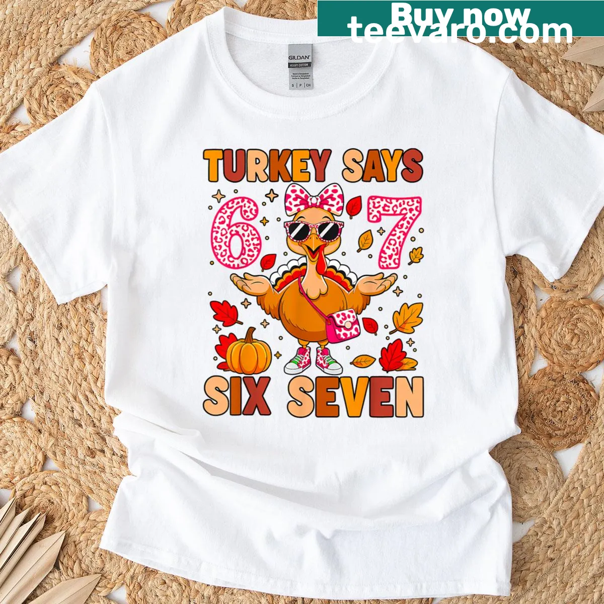 Funny Thanksgiving T-shirt with playful turkey design — on a men's t-shirt