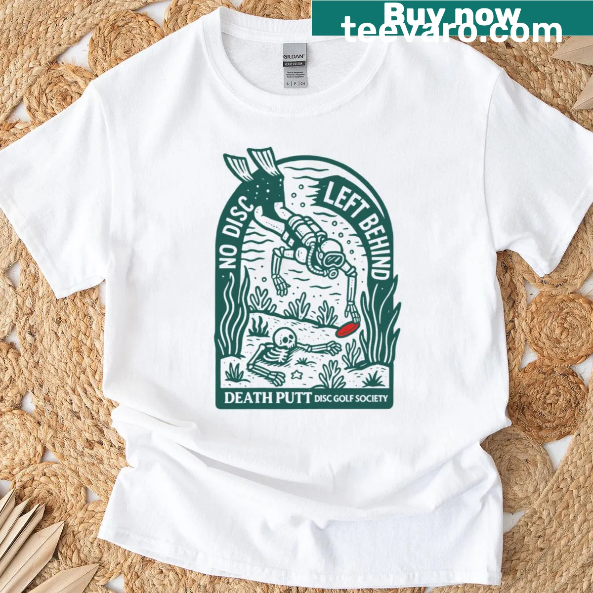 Funny vintage disc golf t-shirt with a witty phrase — on a men's t-shirt