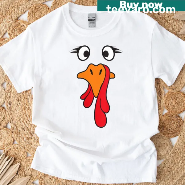 Funny turkey graphic for Thanksgiving and Christmas on T-shirt.