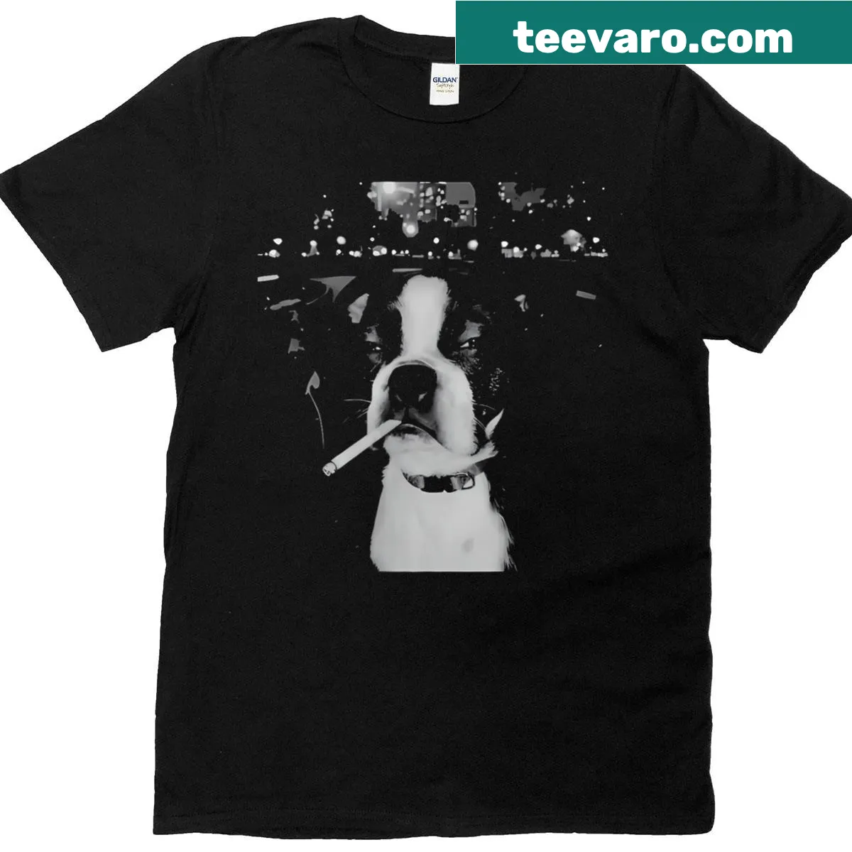 Funny smoking dog meme t-shirt for women — on a men's t-shirt
