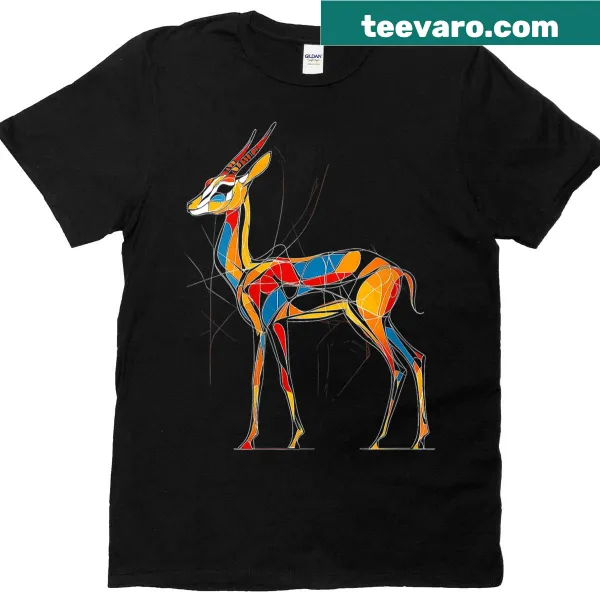 T-shirt featuring an illustrated gazelle graphic