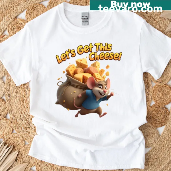 Cartoon mouse heist design for a playful T-shirt