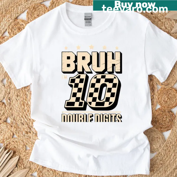 Fun race car graphic t-shirt for 10th birthday