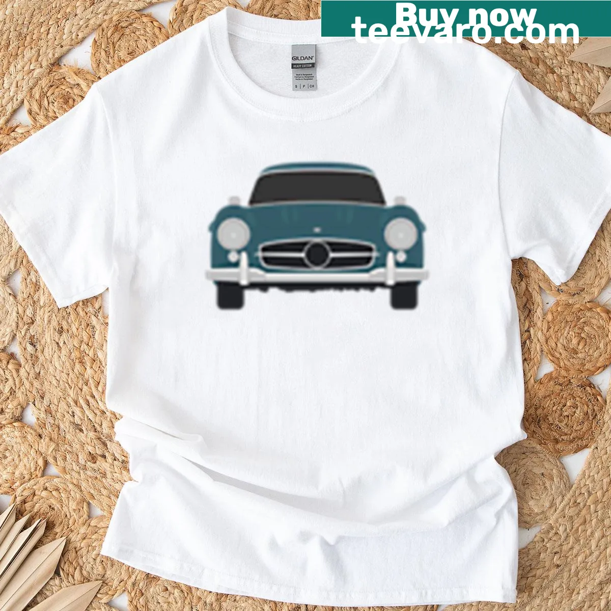Vector drawing of a 300 SL car T-shirt — on a men's t-shirt