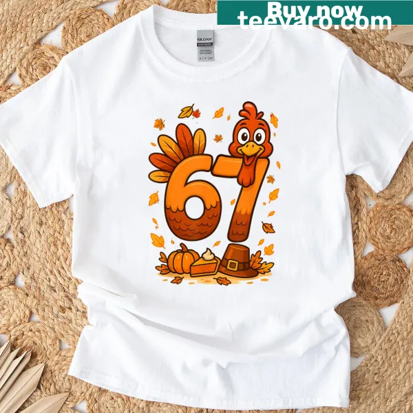Funny turkey graphic on a Thanksgiving T-shirt