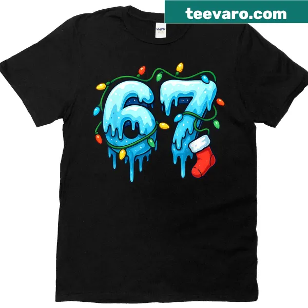 Funny Christmas t-shirt featuring the '67 meme design for all ages