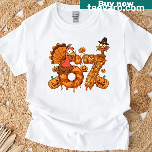 Funny turkey meme illustration on a Thanksgiving T-shirt