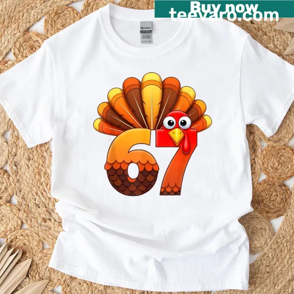 Funny Thanksgiving t-shirt with a cartoon turkey in costume