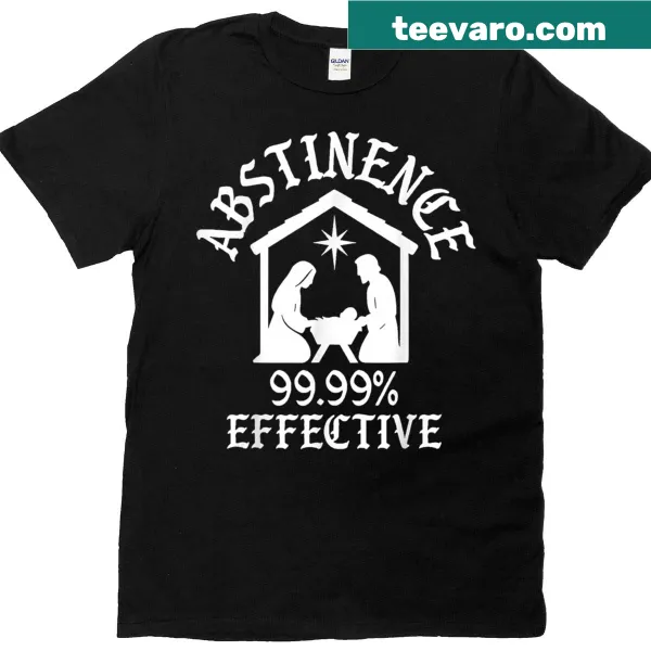 Funny Christmas T-shirt featuring a humorous Nativity illustration