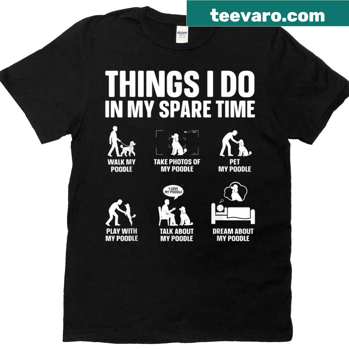 Adorable T-shirt featuring a Standard Poodle graphic for dog lovers — on a men's t-shirt