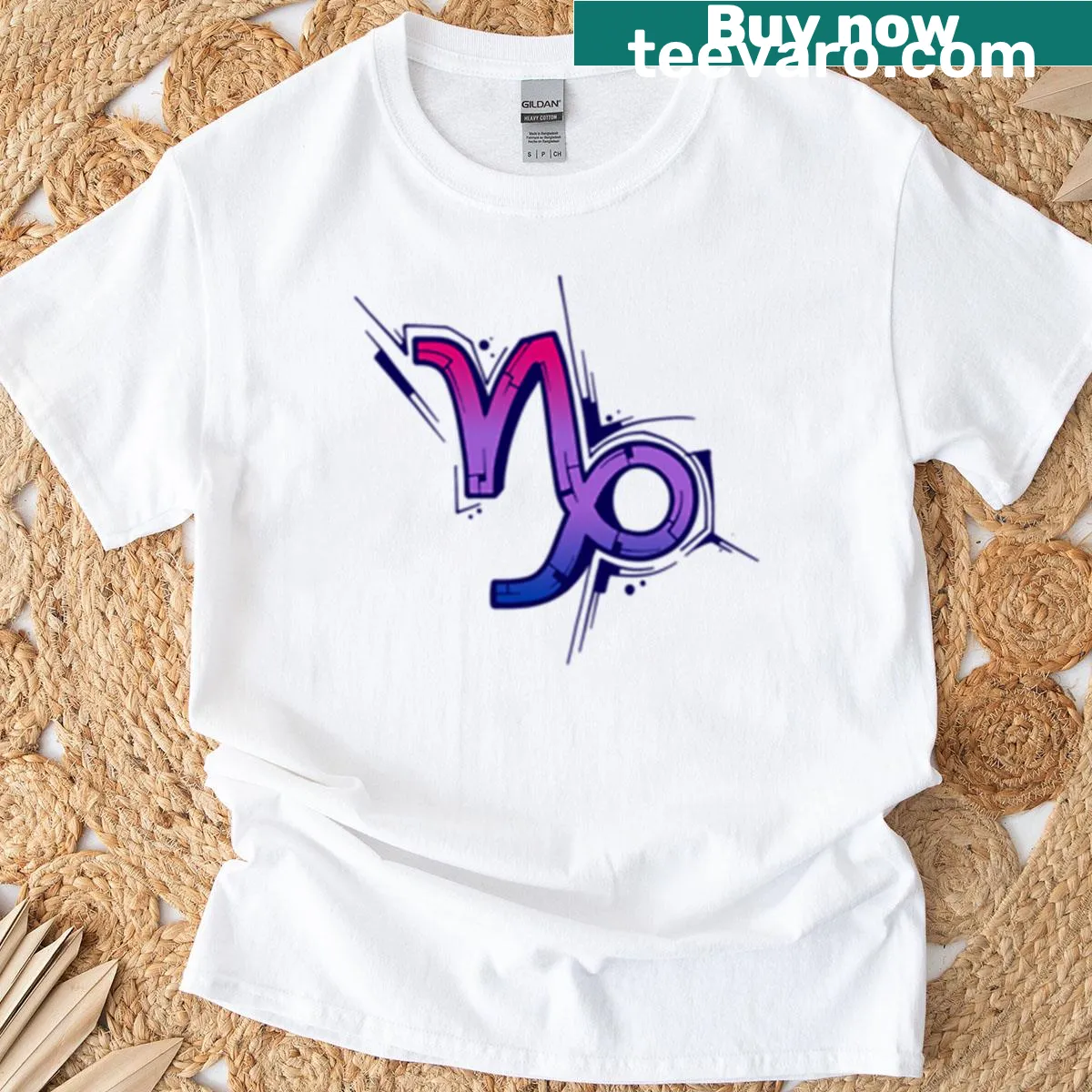 Text design saying 'Ambitious Bi-fabulous' for Capricorn pride — on a men's t-shirt