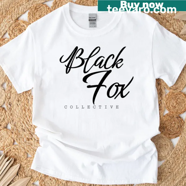 Illustration of a black fox on a casual T-shirt