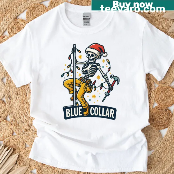 Blue Collar T-shirt with 'Working Class' text design