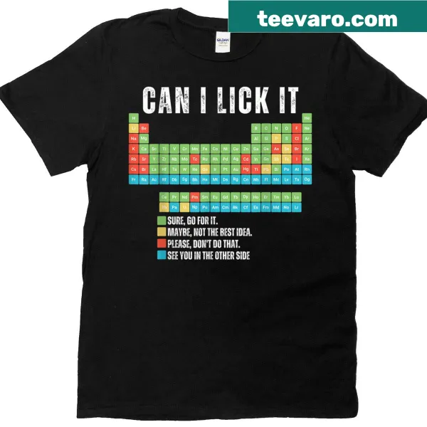 Funny T-shirt with periodic table elements and a humorous question