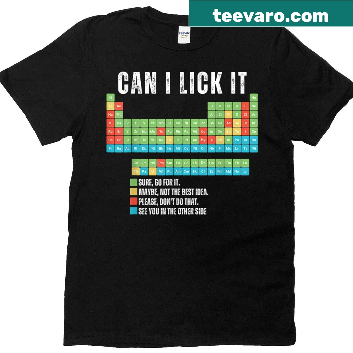 Funny T-shirt with periodic table elements and a humorous question — on a men's t-shirt