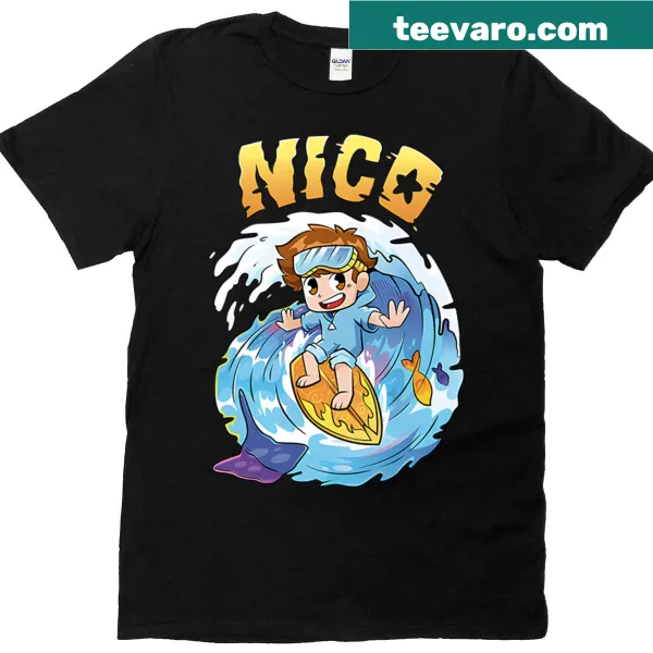 T-shirt featuring Cash and Nico branded graphics