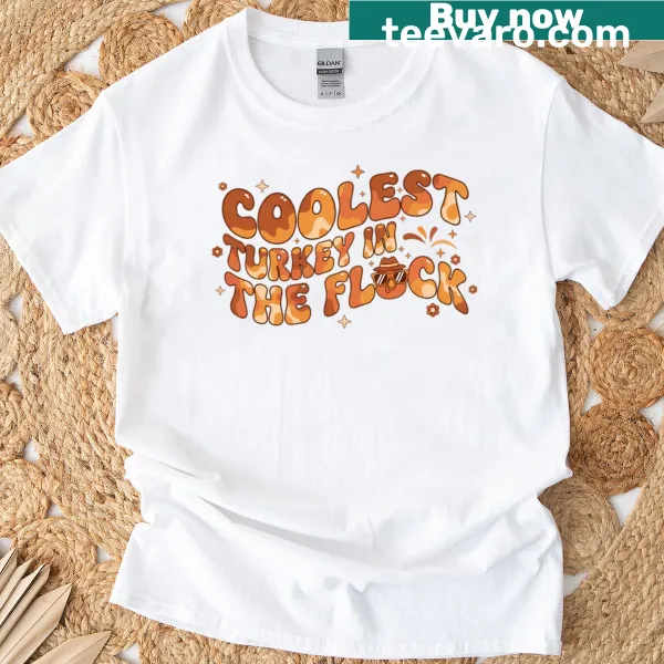 Retro-inspired T-shirt featuring a cool turkey graphic for Thanksgiving.