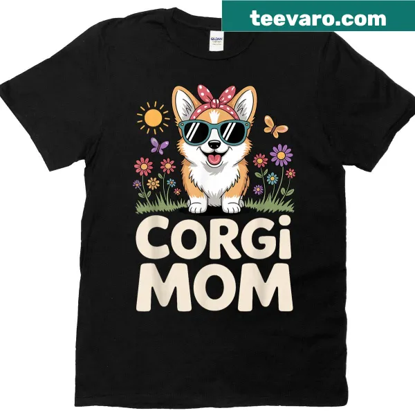 Cute corgi graphic T-shirt for dog lovers
