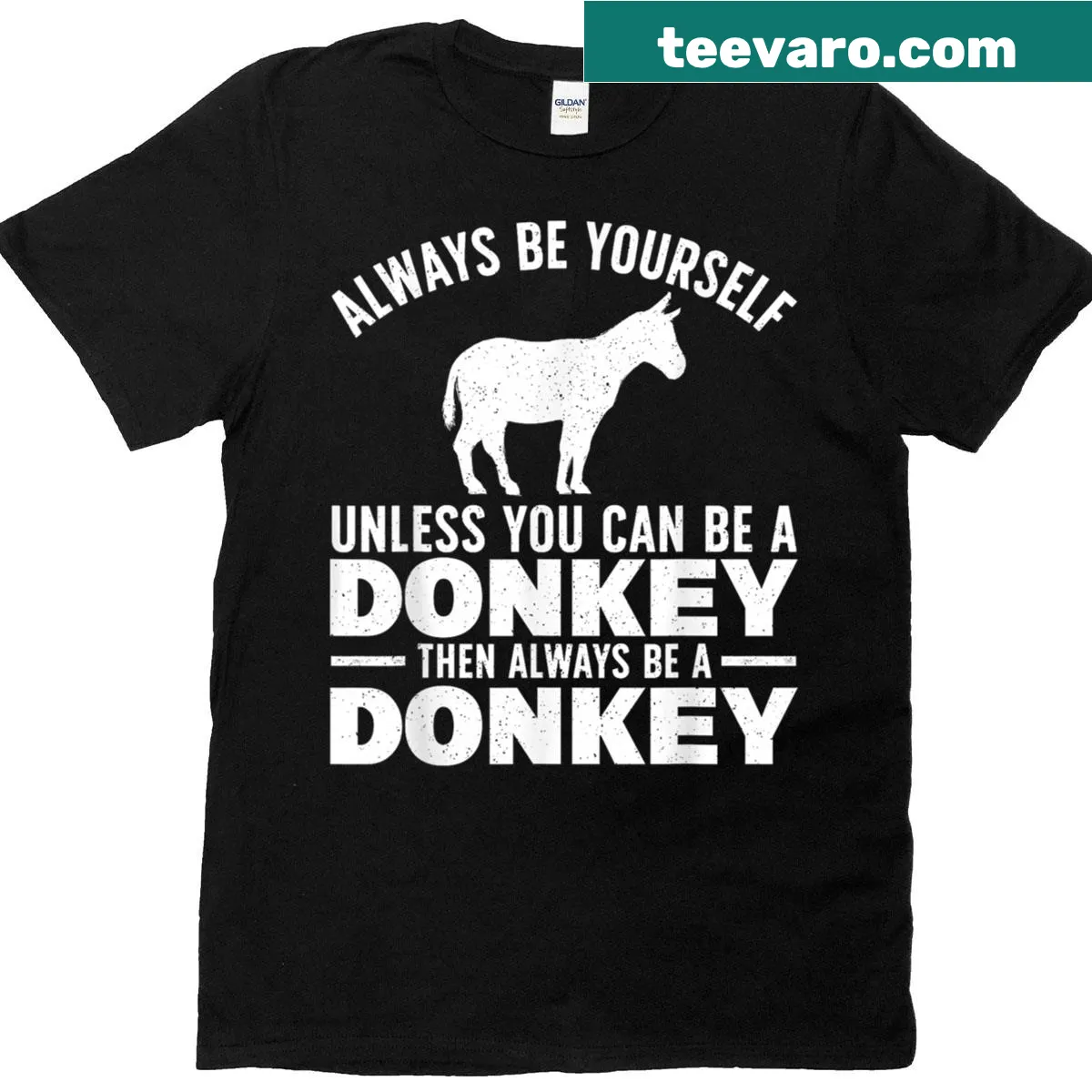 Adorable donkey illustration on a kids' T-shirt — on a men's t-shirt