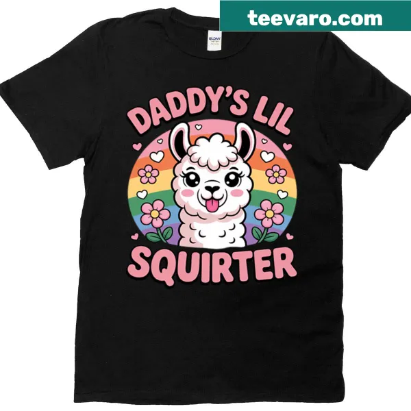 Funny Dad t-shirt with text 'Daddy's Lil Squirter' for humorous occasions