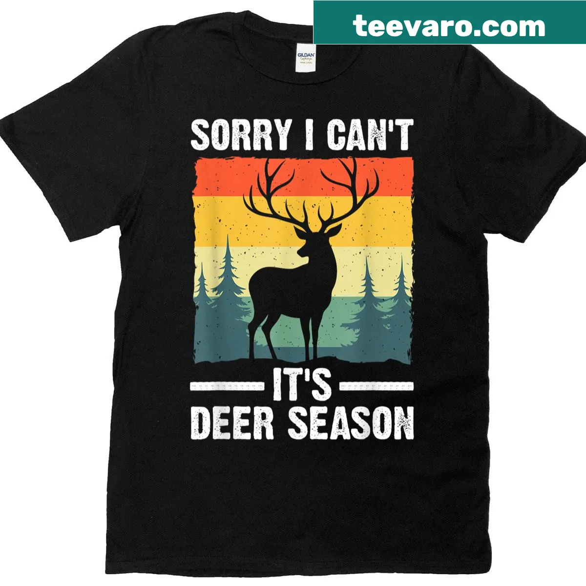 Deer hunting themed t-shirt with buck illustration — on a men's t-shirt